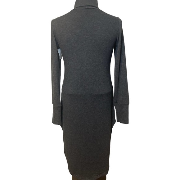 Go Couture long sleeve Turtleneck knit High/Low Hem Gray elephant Sz Small - Picture 13 of 13